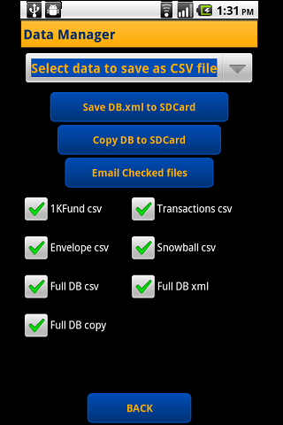 ChaCheet Data Manager page